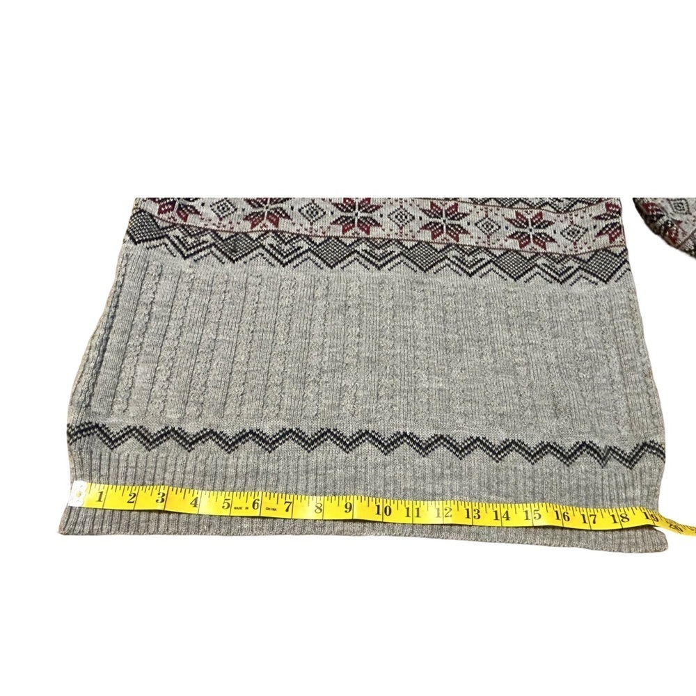 Vintage KP Collection Nordic Sweater Gray Fair Isle Men’s Large - Picture 7 of 14
